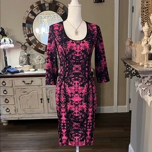 Elegant Pink and Navy Women's Dress